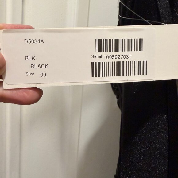 Jovani D5034 Black Elegant Embellished High Slit Dress Size 00 NWT - Picture 5 of 8